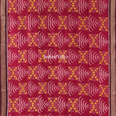 Maroon Odisha Handloom Khandua Silk Saree