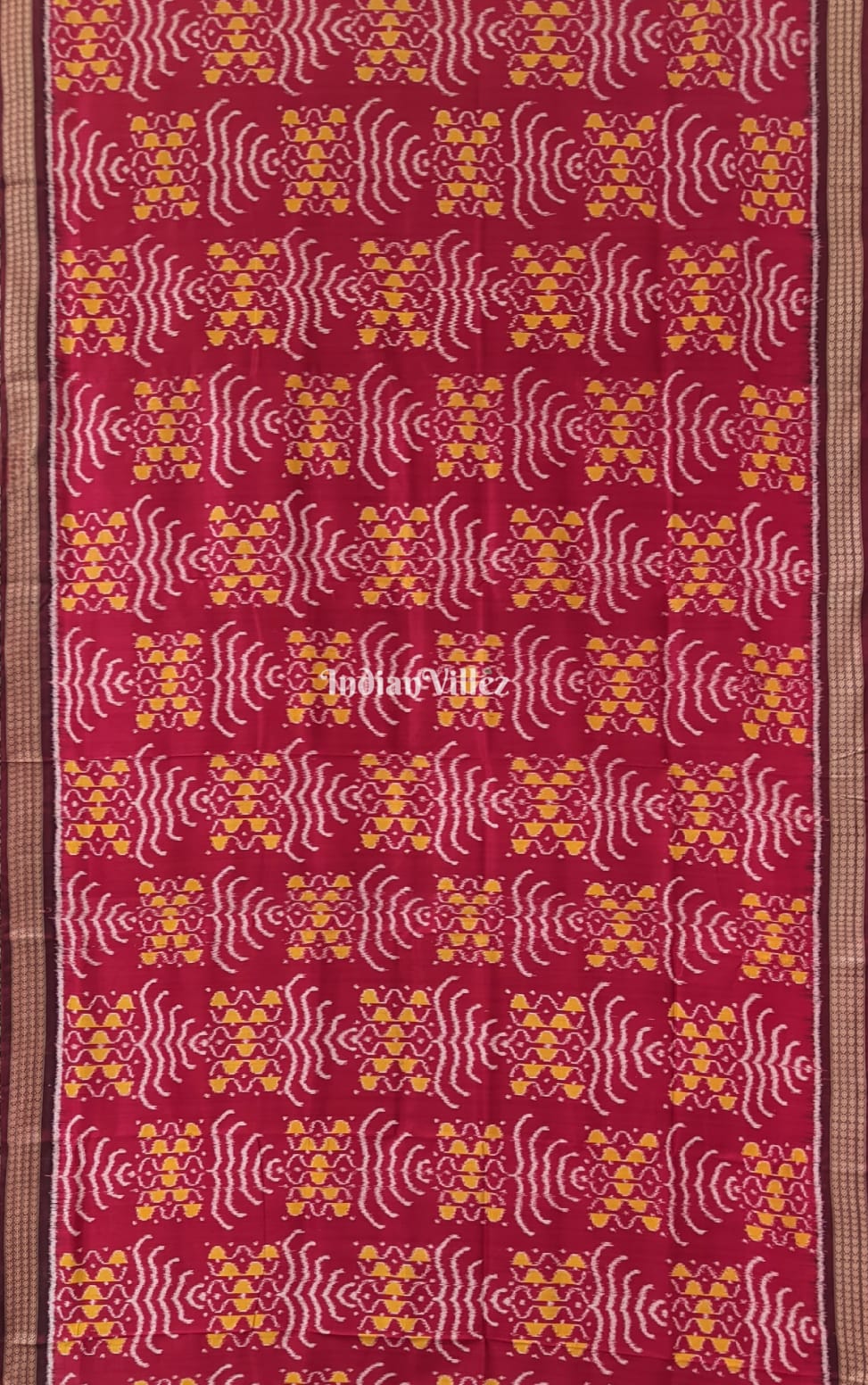 Maroon Odisha Handloom Khandua Silk Saree