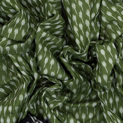 Green Handloom Orissa Cotton Saree With Black Border