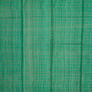 Aquamarine Handloom Tussar Silk Saree With Printed Floral Motifs