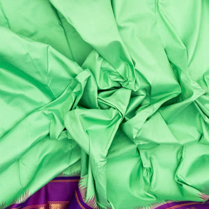 Aquamarine Handloom Kanchipuram Korvai Silk Saree With Purple Border