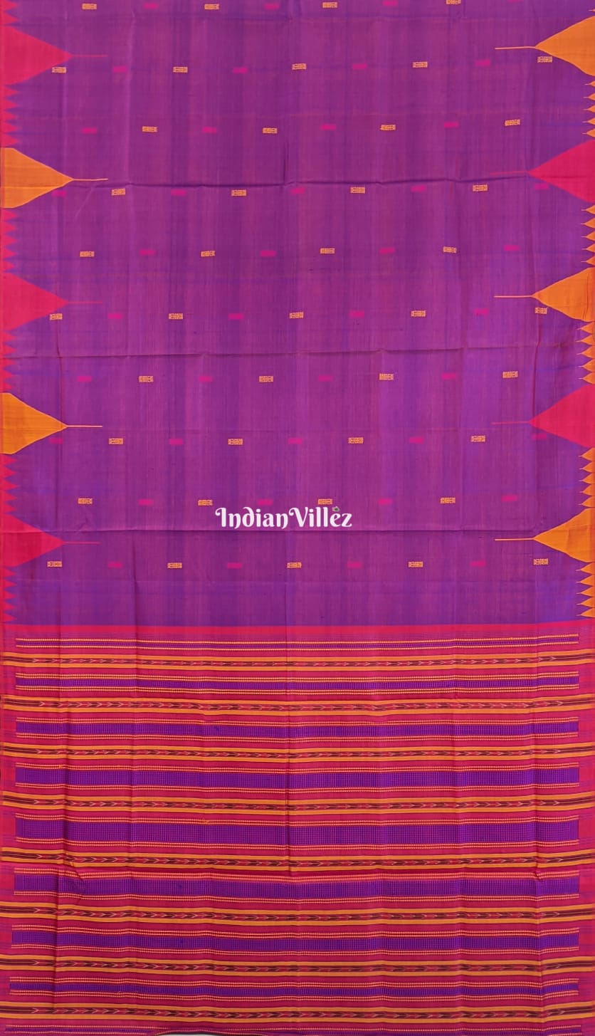 Purple Ganga-Jamuna Gopalpur Tussar Silk Saree