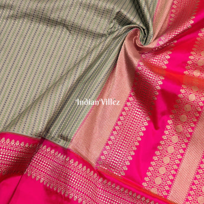 Pista Green Designer Banarasi Katan Silk Saree with Intricate Meenakari Tanchoi Weaving