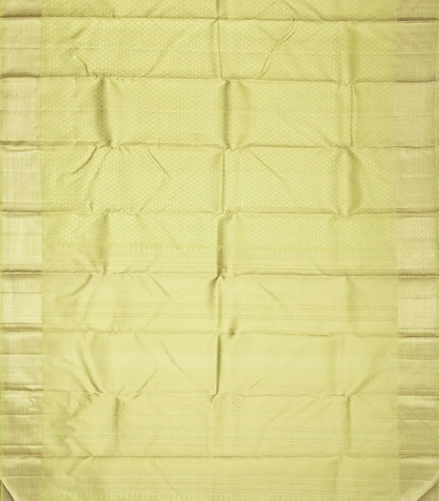 Light Green Handloom Kanchipuram Silk Saree With Floral Motifs