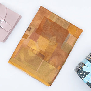 Beige Handloom Tussar Silk Saree Printed With Multi Colour Checks