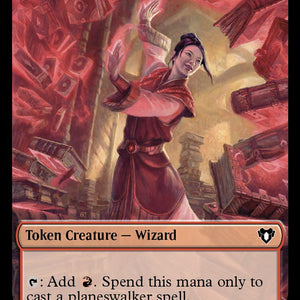Ajani Steadfast Emblem (77) // Wizard Token (71) [Commander Masters: Tokens] [Non-Foil]