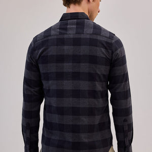 Charcoal Grey Checks Slim Fit Shirt