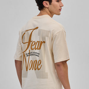 Fear None Beige Oversized T-Shirt