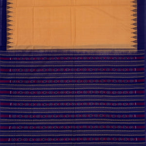 Sandal Handloom Orissa Cotton Saree With Contrast Purple Border