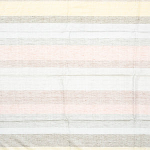 Multi Colour Handloom Linen Saree With Red Checks