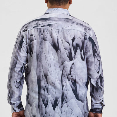 Light Grey Abstract Regular Fit Shirt