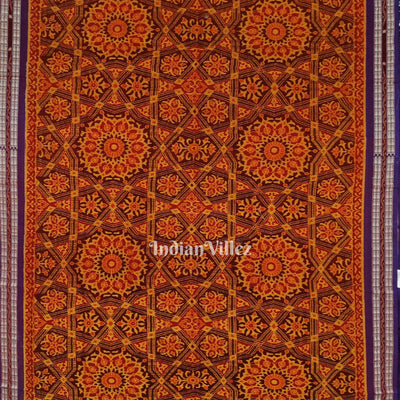 Flower Theme Pure Sambalpuri Ikat Silk*Cotton (Bapta) Saree