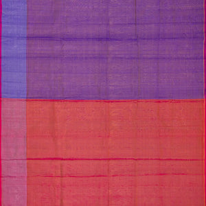 Purple Handloom Uppada Plain Silk Saree With Red Border