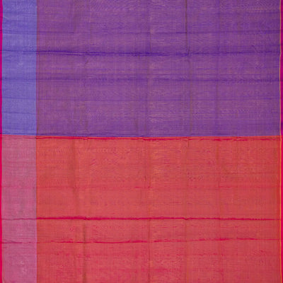 Purple Handloom Uppada Plain Silk Saree With Red Border