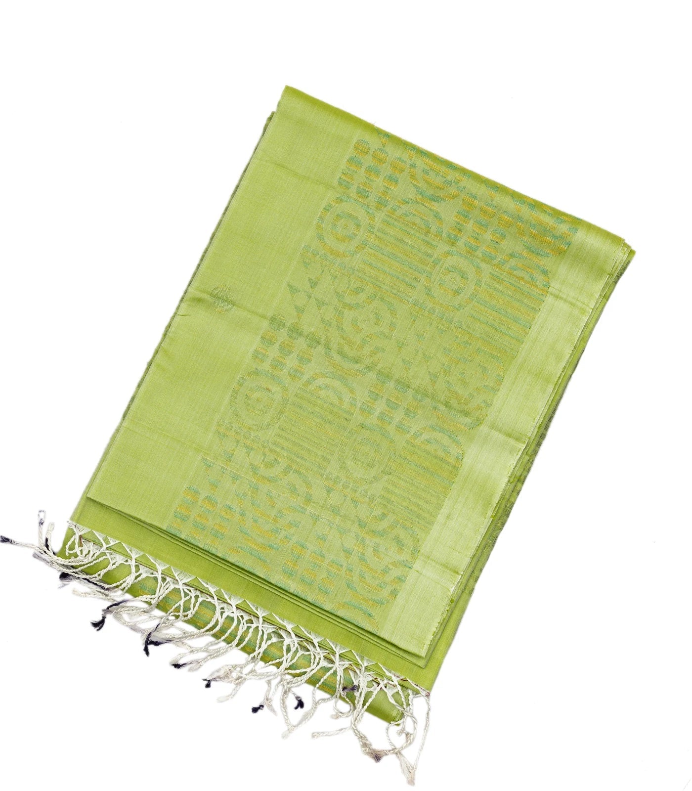 Mint Green Handloom Soft Silk Saree With Spiral Buttas