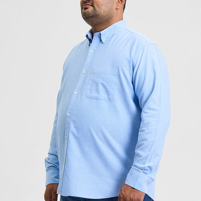 Blue Button Down Regular Fit Shirt