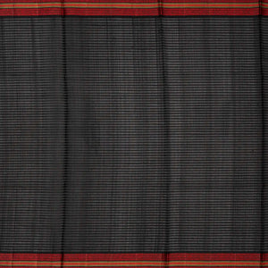 Cream Handloom Kora Silk Saree With Checks & Black Border