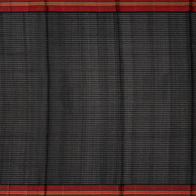 Cream Handloom Kora Silk Saree With Checks & Black Border