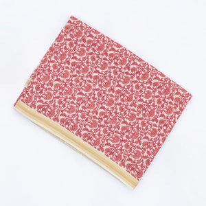 Taupe Handloom Chanderi Cotton Saree With Printed Red Floral Motifs