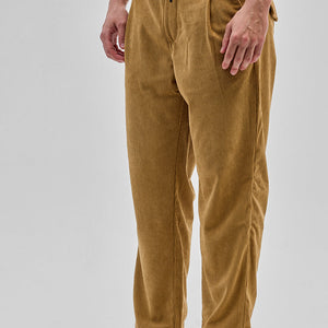 Light Brown Corduroy Relaxed Fit Trousers