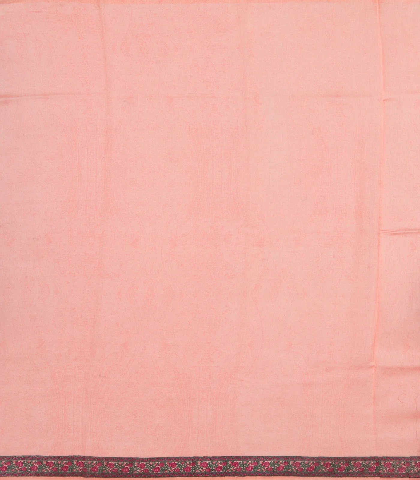 Light Peach Handloom Chanderi Cotton Saree With Printed Floral Motif