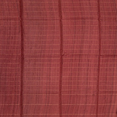 Chesnutt Pink Handloom Tussar Silk Saree With Stripes & Floral Motifs in Border