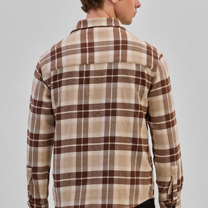 Brown Flannel Checks Overshirt