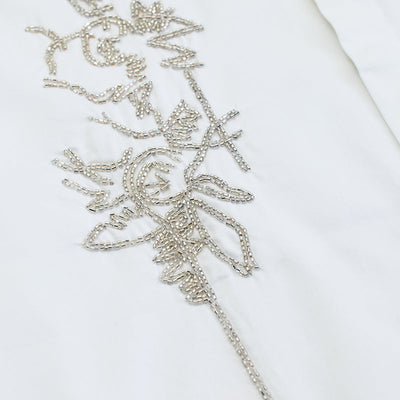 White Embellished Slim Fit Shirt