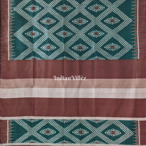 Bottle Green Tarabali Odisha Ikat Contemporary Silk Saree