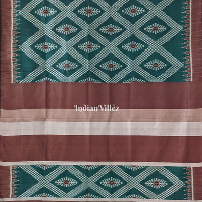 Bottle Green Tarabali Odisha Ikat Contemporary Silk Saree