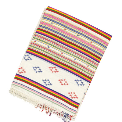 Off White Handloom Bengal Cotton Saree With Stripes