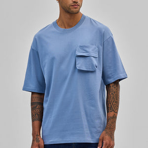 Blue Utility Pocket Oversized T-Shirt