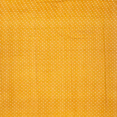 Mustard Woven Jaipur Cotton Saree With Printed Meena Floral Motifs