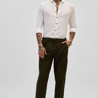 Olive Slim Fit Trousers