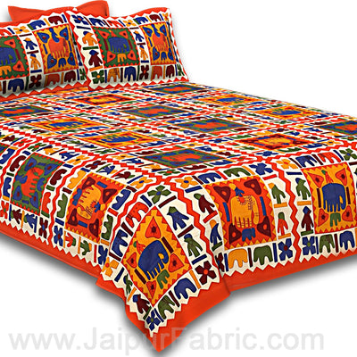COMBO114 Beautiful Multicolor 4 Bedsheet + 8 Pillow Cover
