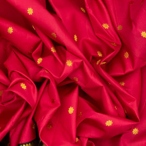 Hot Pink Handloom Kanchipuram Korvai Silk Saree With Kamalam Buttas