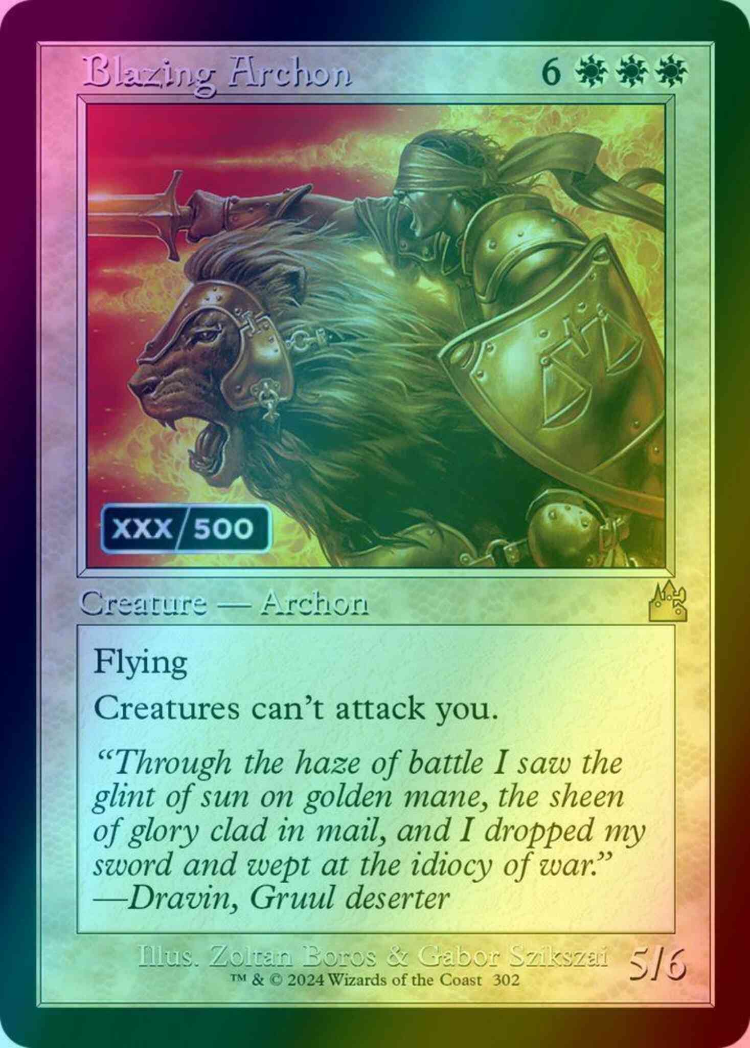 Blazing Archon - Serial Numbered [302z] [Retro Frame] [Ravnica Remastered] [Foil]
