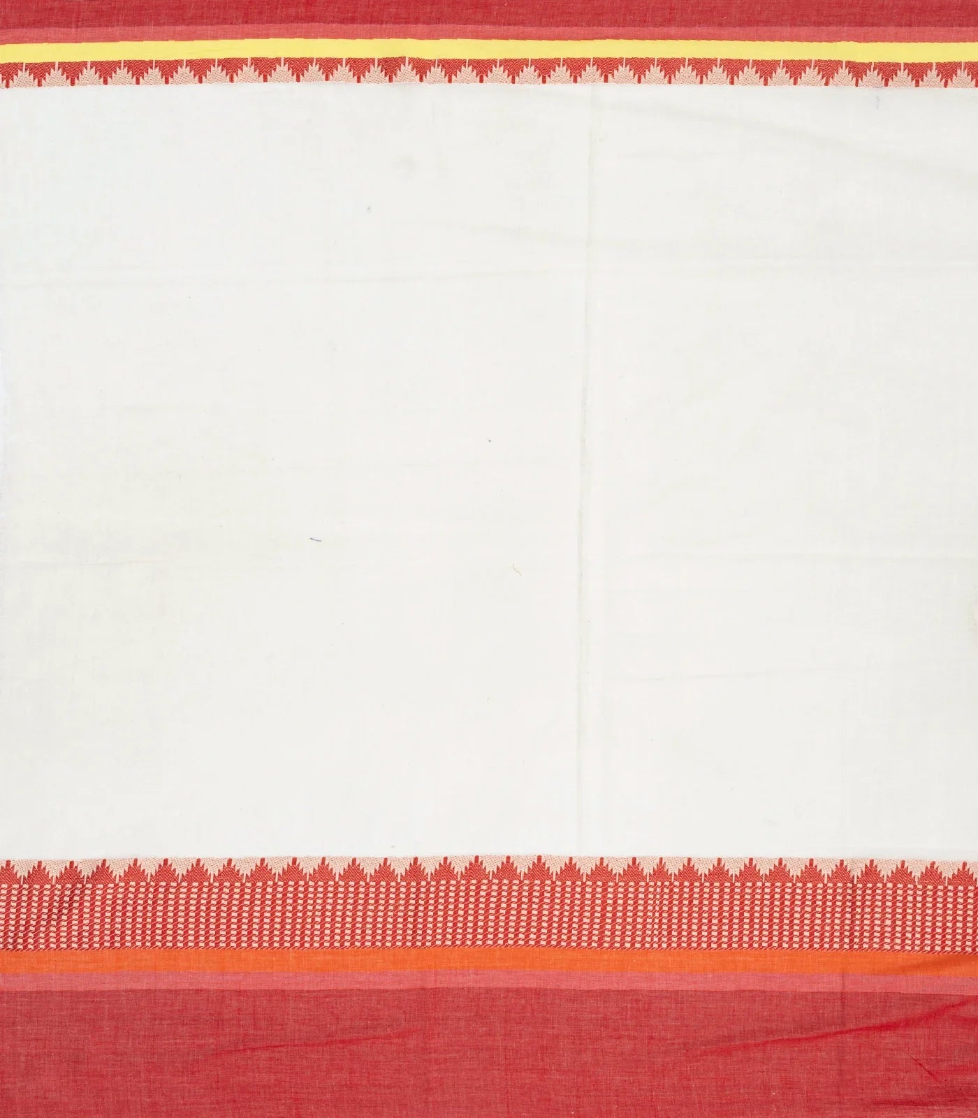 White Handloom Bengal Cotton Saree With Floral Buttas