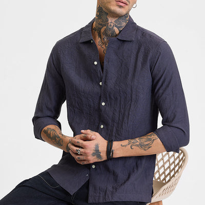 Charcoal Grey Crinkle Shirt