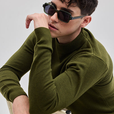 Olive Knitted Sweatshirt