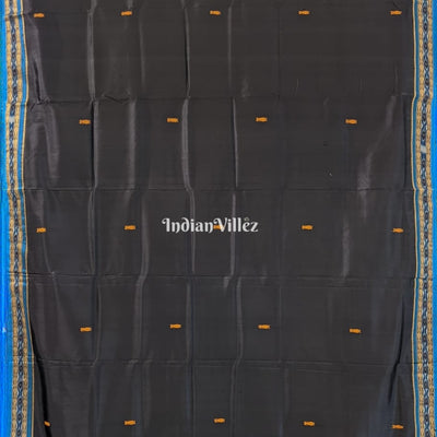 Black Fish Motif Odisha Ikat Khandua Silk Saree