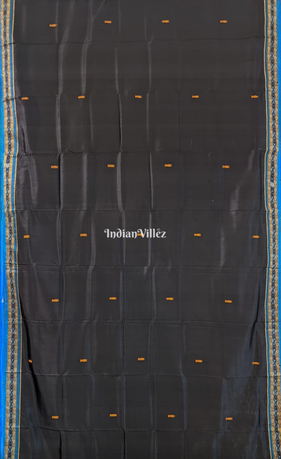 Black Fish Motif Odisha Ikat Khandua Silk Saree