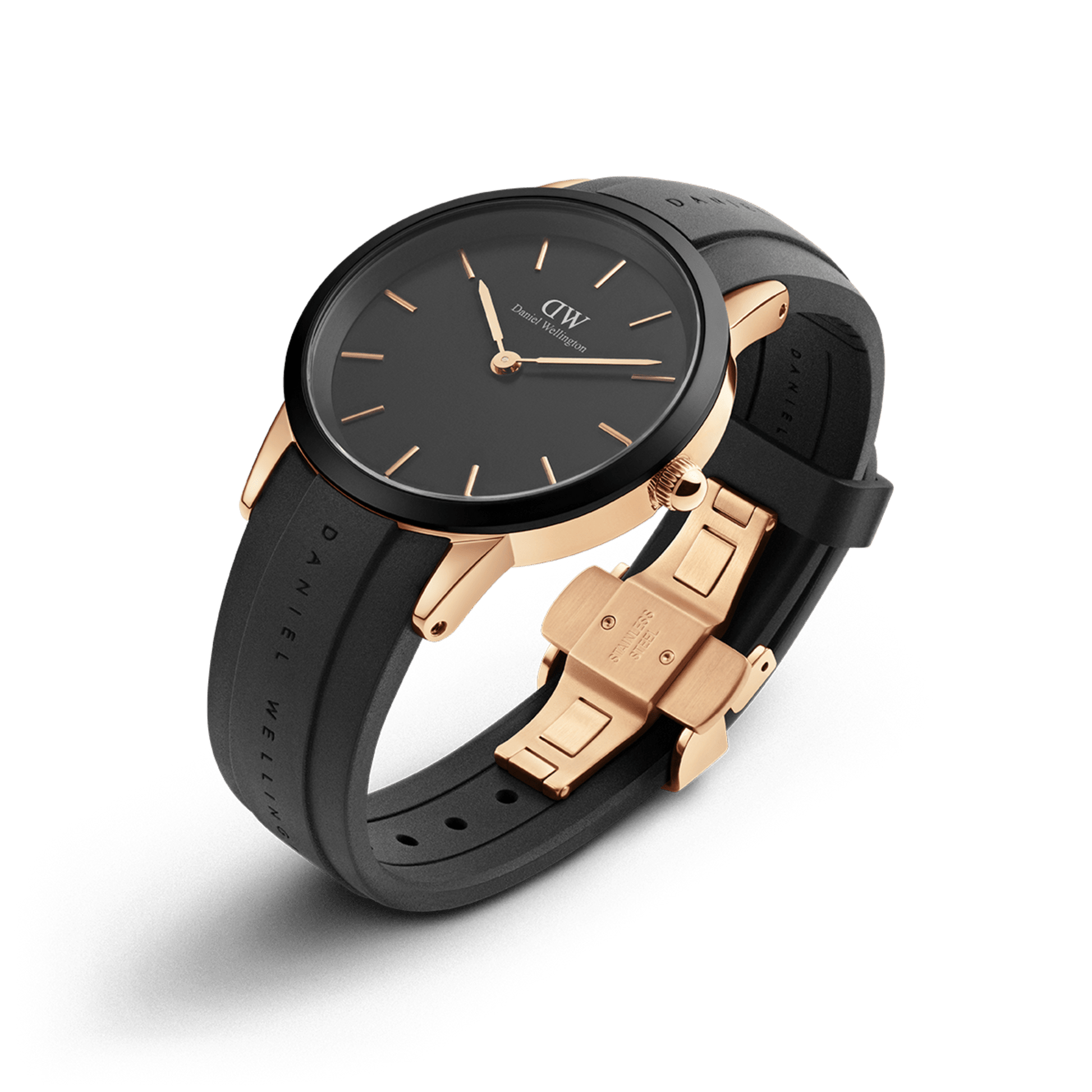 Iconic Link Motion Black & Rose Gold 32mm