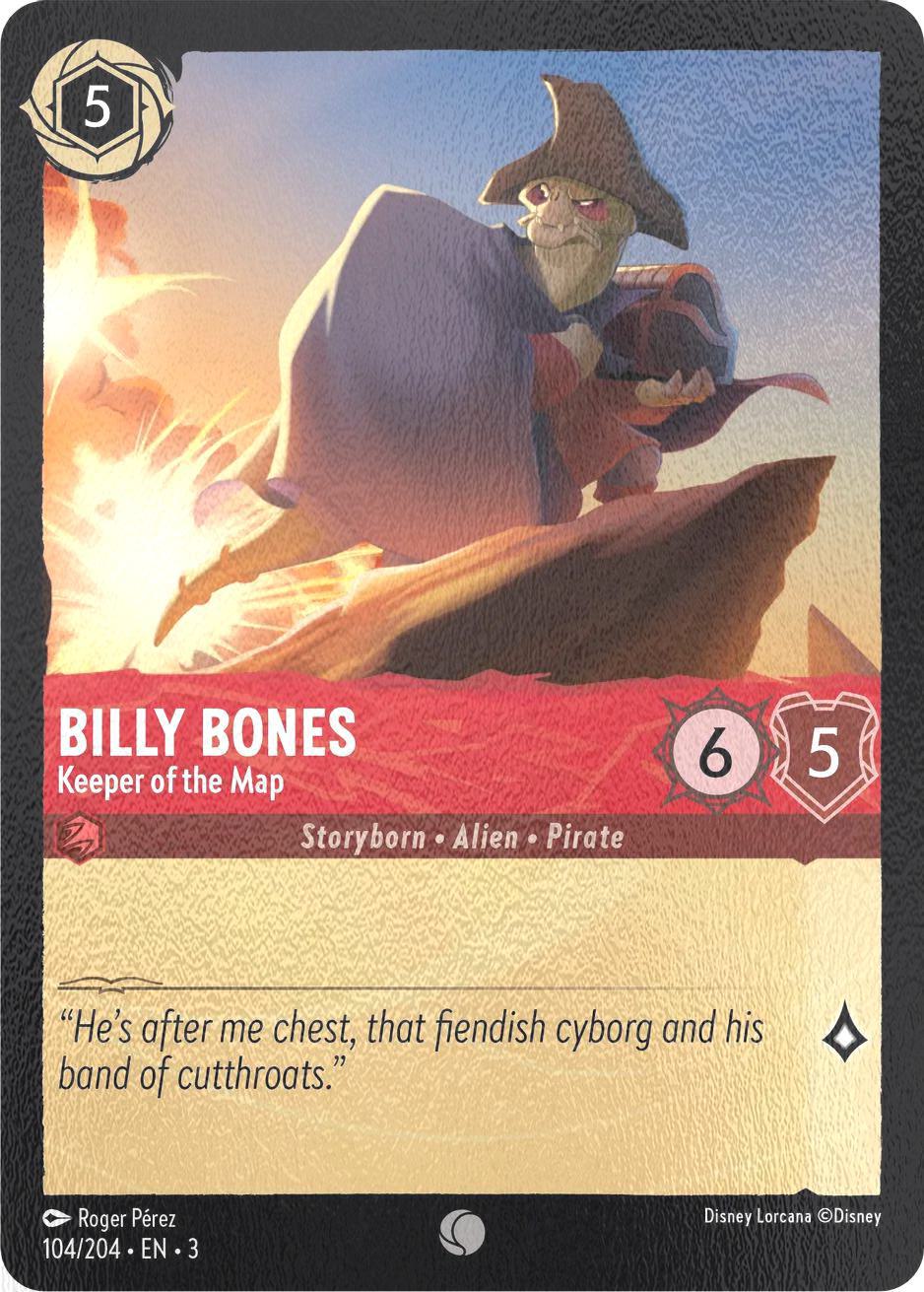Billy Bones - Keeper of the Map - 104/204 [Into the Inklands] [Cold Foil]