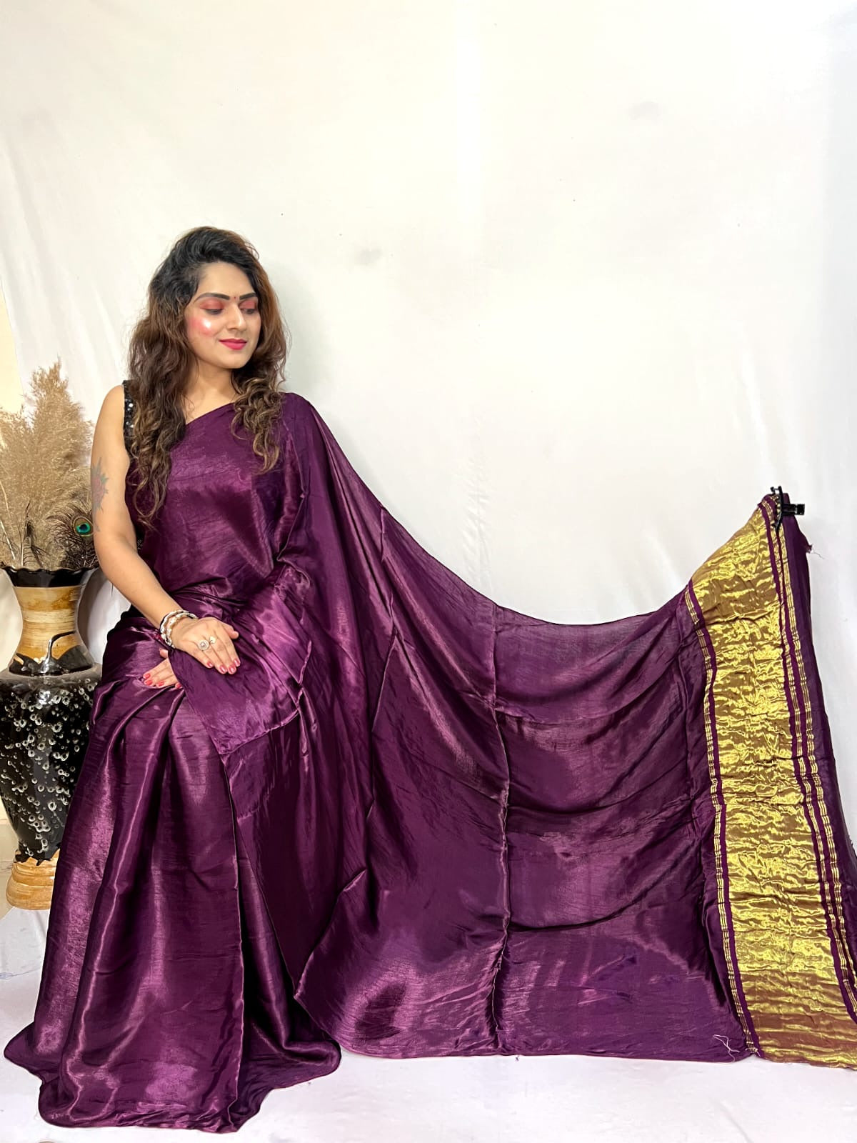 Modal Silk Lagdi Zari Pallu Saree