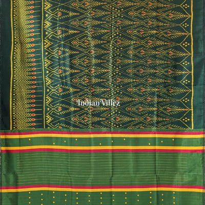Bottle Green Cambodian inspired Designer Contemporary Silk Saree