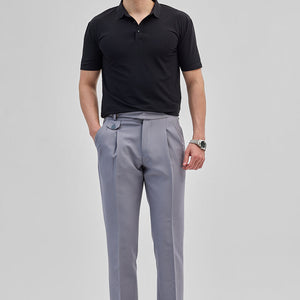 Light Grey Slim Fit Gurkha Trousers