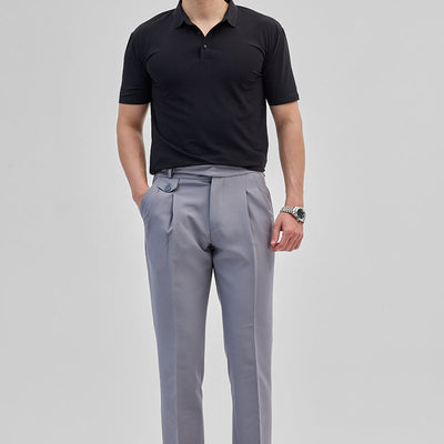 Light Grey Slim Fit Gurkha Trousers