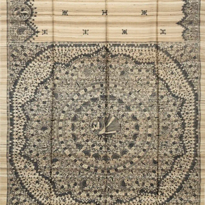 Beige Handloom Tussar Silk Saree With Printed Bird Motifs