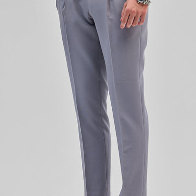 Light Grey Slim Fit Gurkha Trousers